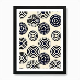 Black And White Circles 3 Art Print