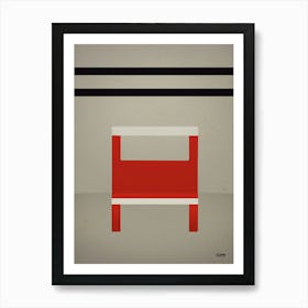 Minimal - Red  Bauhaus  Chair Art Print