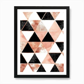 Rose Gold Triangles 2 Art Print