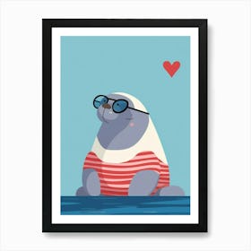 Little Manatee 1 Wearing Sunglasses Art Print