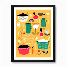 Kitchen Pots Art Print