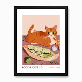 Foodie Cats Co Cat And Salad 1 Art Print