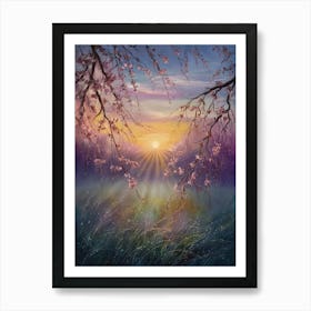 Sunset Over Cherry Blossoms 1 Art Print