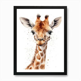 Baby Giraffe Watercolour Nursery 8 Art Print