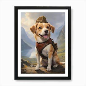 Cute Dog Wearing A Hat Pet Lover Art Print