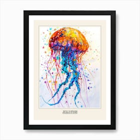 Jellyfish Colourful Watercolour 2 Poster Art Print