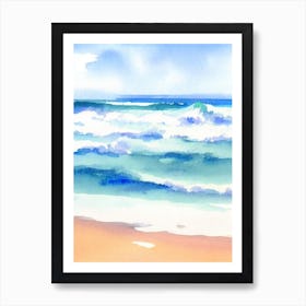 Mooloolaba Beach 2, Australia Watercolour Art Print