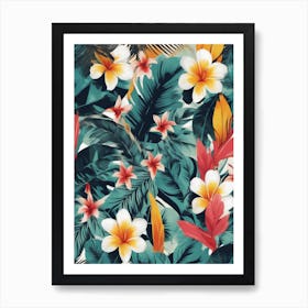 Tropical Floral Pattern Art Print