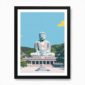 Great Buddha Of Kamakura 2 Colourful Illustration Art Print