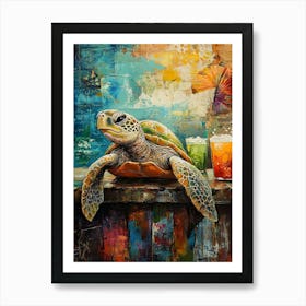 Sea Turtle At The Beach Bar 7 Art Print