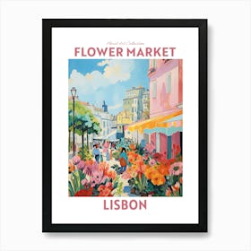 Lisbon Flower Market Floral Art Print Travel Print Plant Art Modern Style Art Print