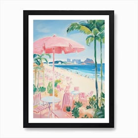 San Vito Lo Capo, Sicily   Italy Beach Club Lido Watercolour 3 Art Print