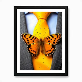 Butterfly On A Suit Art Print