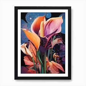 Surreal Florals Calla Lily 1 Flower Painting Art Print