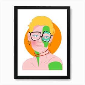 A Woman With Glasses Art Print