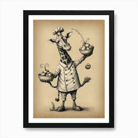 Chef Giraffe Art Print