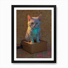 Glow In The Dark Cat 1 Art Print