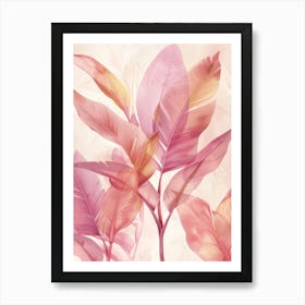 Pink Leaves 3 Art Print
