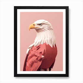 Minimalist Bald Eagle 3 Illustration Art Print