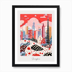 Poster Of Shanghai, Illustration In The Style Of Pop Art 2 Art Print