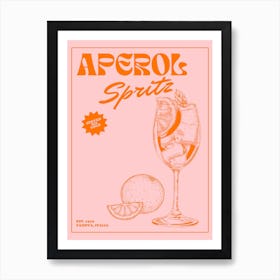 Pink Retro Aperol Spritz Art Print