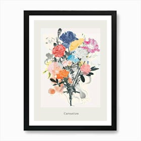 Carnation 4 Collage Flower Bouquet Poster Art Print