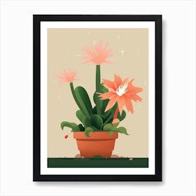 Easter Cactus Illustration 7 Art Print