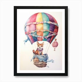 Baby Jackal 2 In A Hot Air Balloon Art Print