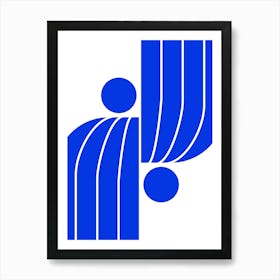 Arch Midcentury Modern Abstract Pattern Vviii In Royal Blue 01 Art Print
