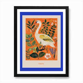 Spring Birds Poster Swan 2 Art Print