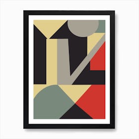 Retro Abstract Geometric Shapes 02 Art Print