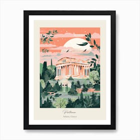 Parthenon   Athens, Greece   Cute Botanical Illustration Travel 0 Poster Art Print