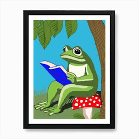 Frog Reading A Book Art Print