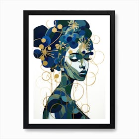 Blue And Gold Art Print