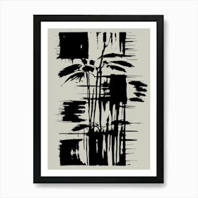 Abstract Black And Grey Art Print