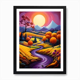 "Enchanted Fall: Vibrant Vistas in Autumn's Embrace" Art Print