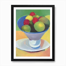 Raspberry Bowl Of fruit Art Print