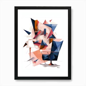 Abstract Geometric Chair, Minimalism, Cubism Art Print