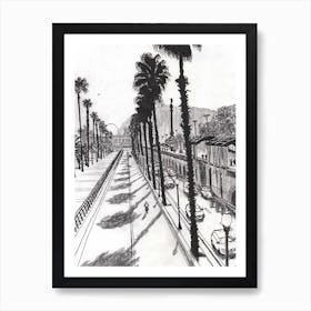 Palm Trees Making Shadows Art Print