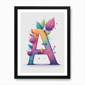 Colorful Letter A Illustration 79 Art Print