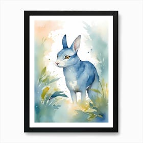 Blue Hare Art Print