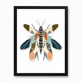 Colourful Insect Illustration Firefly 11 Art Print