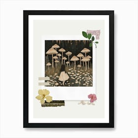 Scrapbook Wild Mushrooms Fairycore Painting 1 Art Print