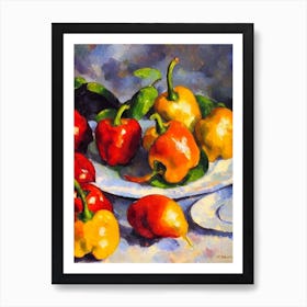 Anaheim Pepper 2 Cezanne Style vegetable Art Print