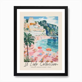 Atrany, Amalfi Coast   Italy Il Lido Collection Beach Club Poster 2 Art Print