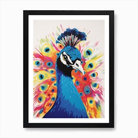 Andy Warhol Style Bird Peacock 3 Art Print
