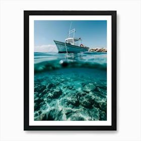 Fishing Boat In The Sea Art Print