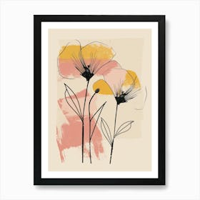 Anchorage Flower Market Boho Minimalist Style Art Print