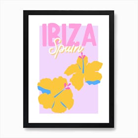 Travel Poster Ibiza (Pink) 1 Art Print