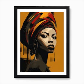 African Woman In A Turban 18 Art Print